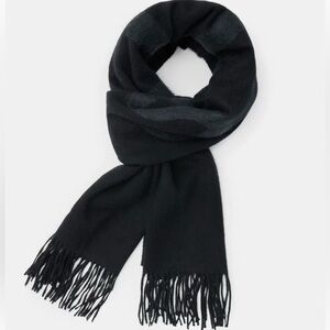 All Saints Rae Logo Scarf NWT in Black / Cinder